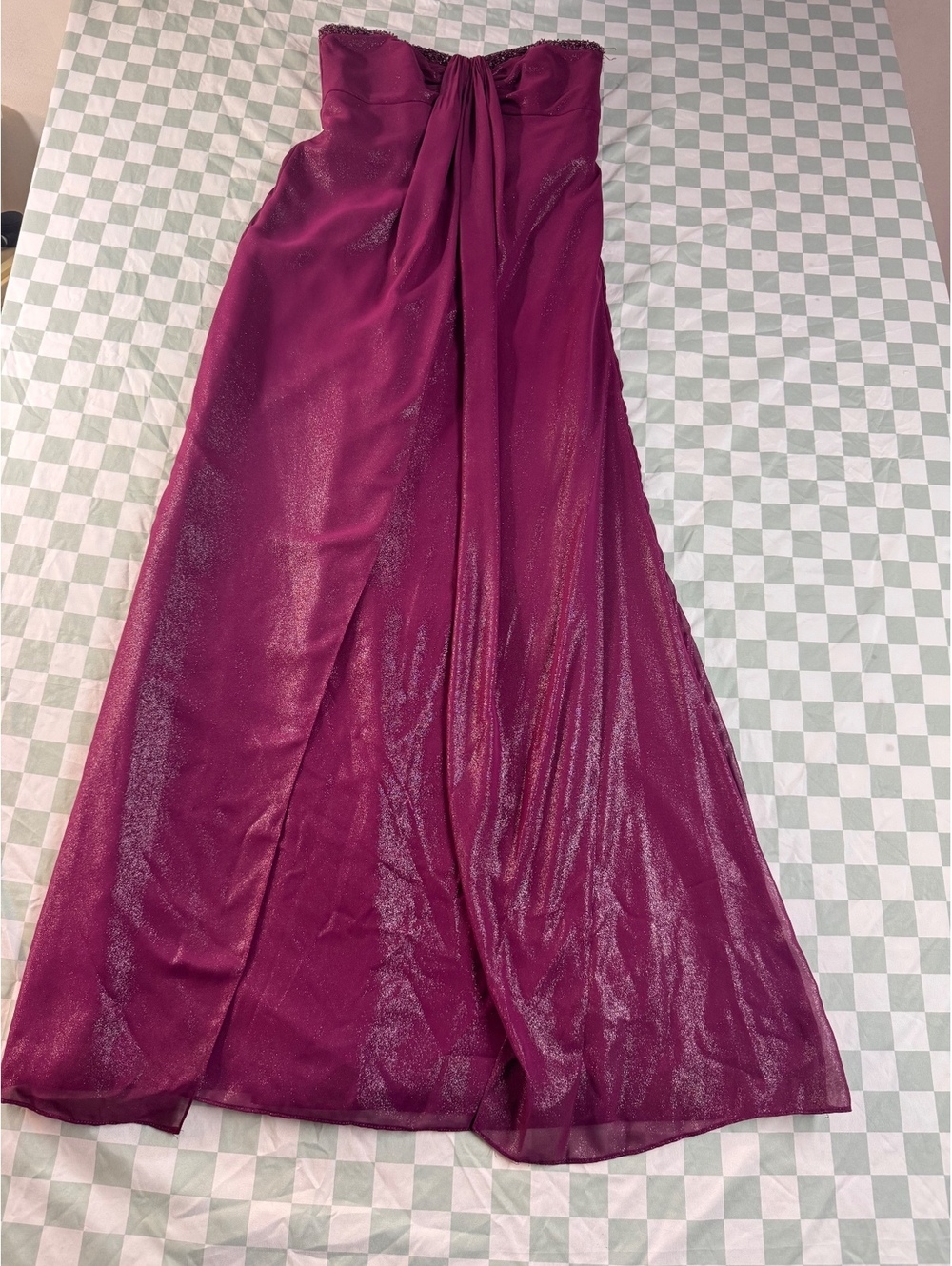 David's Bridal Strapless Purple Evening Gown Size 6